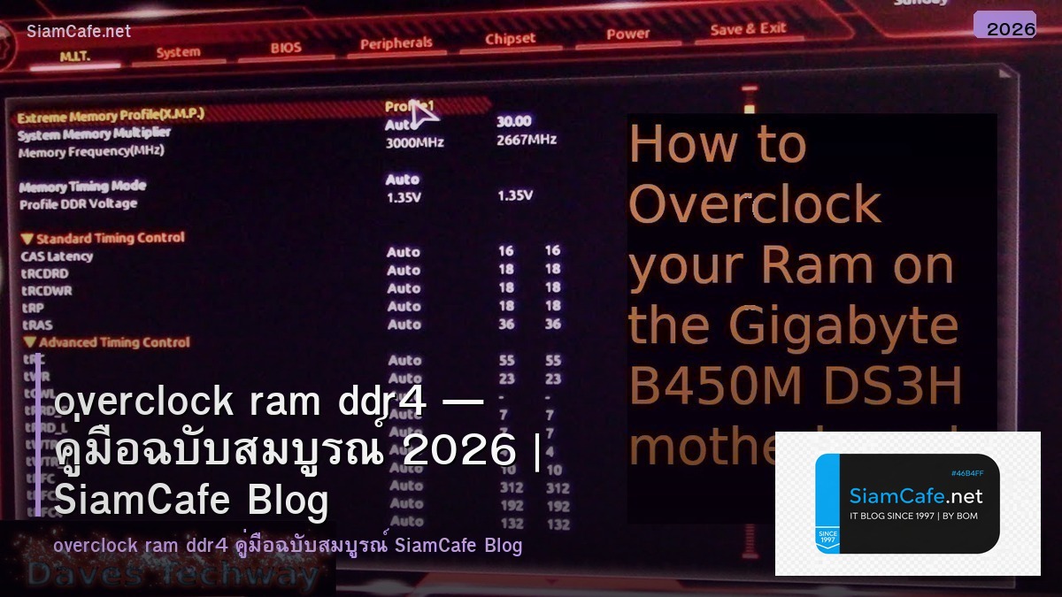 overclock ram ddr4 — คู่มือฉบับสมบูรณ์ 2026 | SiamCafe Blog