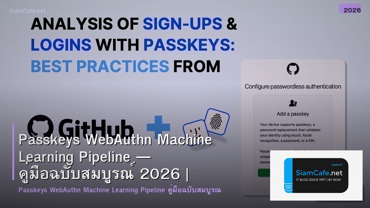 Passkeys WebAuthn Machine Learning Pipeline — คู่มือฉบับสมบูรณ์ 2026 | SiamCafe Blog