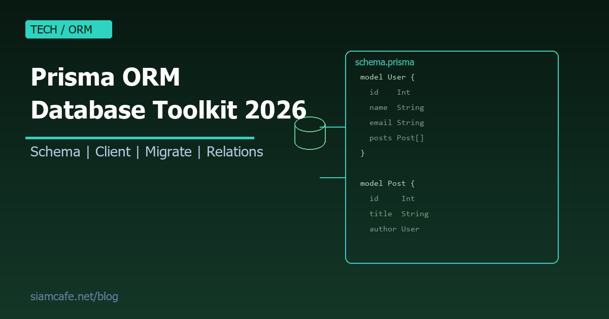 Prisma ORM คืออะไร? สอน Database Toolkit สำหรับ TypeScript/Node.js Developer 2026