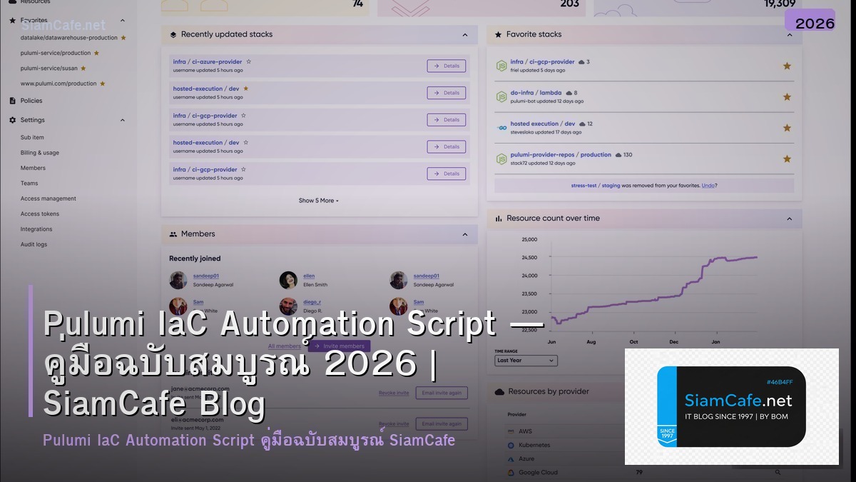 Pulumi IaC Automation Script — คู่มือฉบับสมบูรณ์ 2026 | SiamCafe Blog