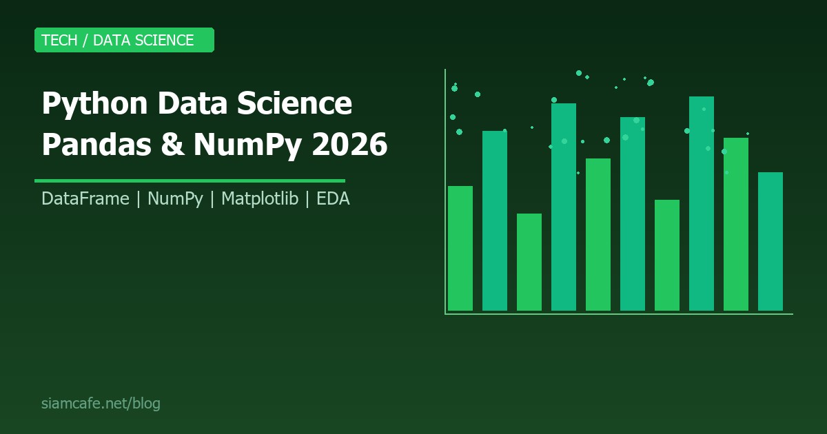 Python สำหรับ Data Science สอน Pandas, NumPy และ Matplotlib สำหรับวิเคราะห์ข้อมูล 2026