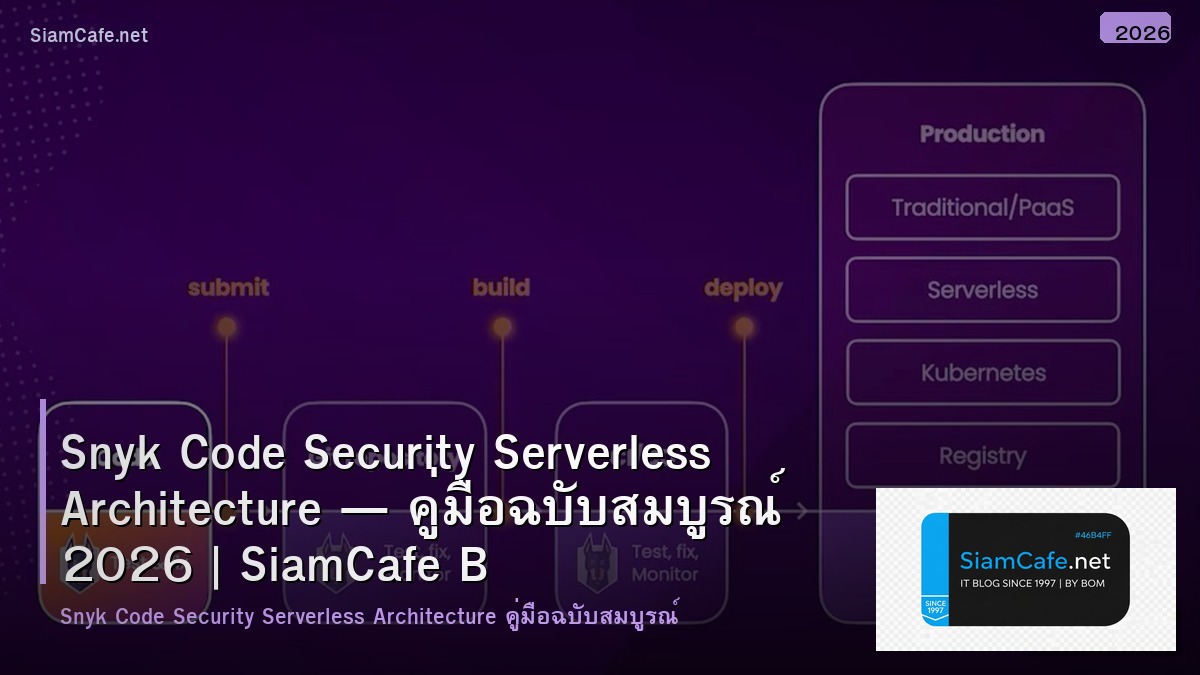 Snyk Code Security Serverless Architecture — คู่มือฉบับสมบูรณ์ 2026 | SiamCafe Blog