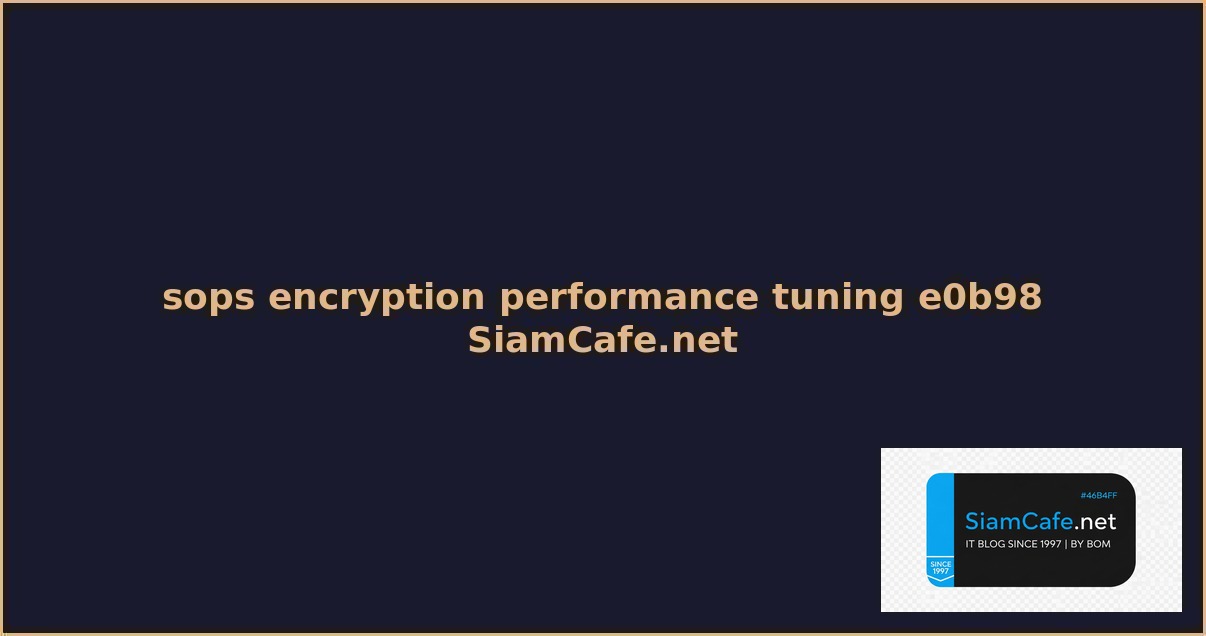 sops encryption performance tuning เพมความเรว
