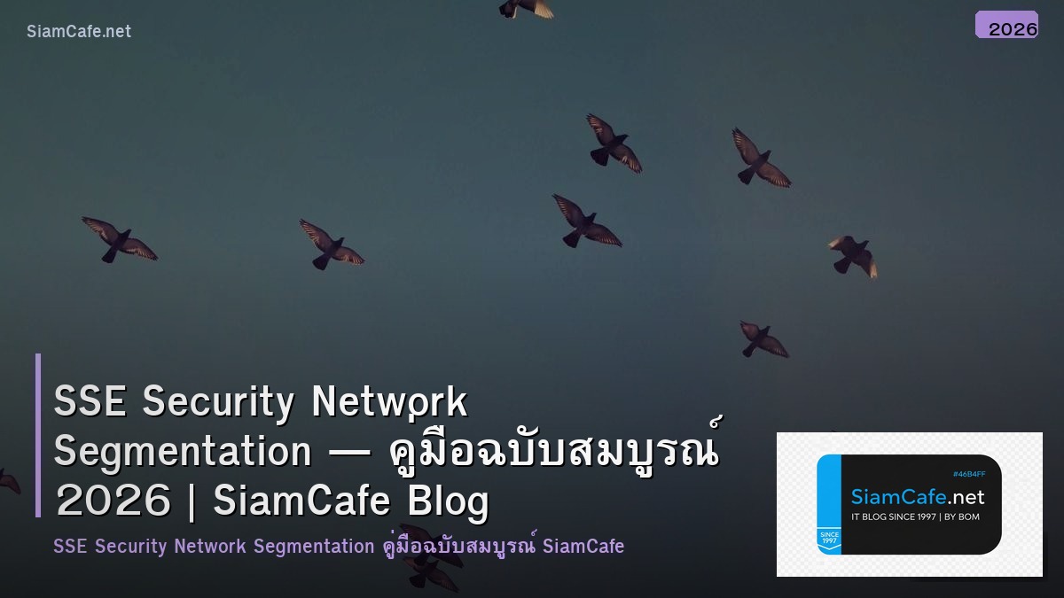 SSE Security Network Segmentation — คู่มือฉบับสมบูรณ์ 2026 | SiamCafe Blog