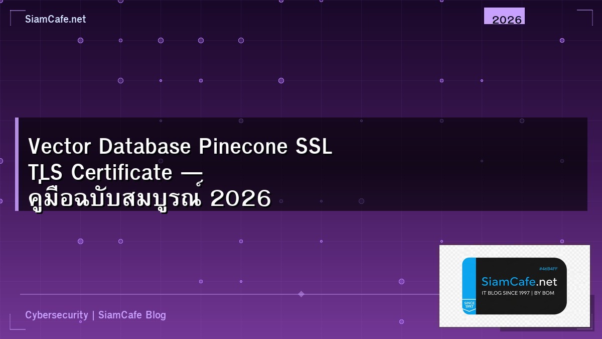 Vector Database Pinecone SSL TLS Certificate — คู่มือฉบับสมบูรณ์ 2026 | SiamCafe Blog