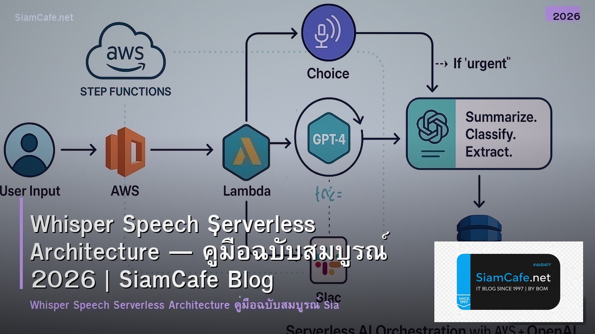 Whisper Speech Serverless Architecture — คู่มือฉบับสมบูรณ์ 2026 | SiamCafe Blog