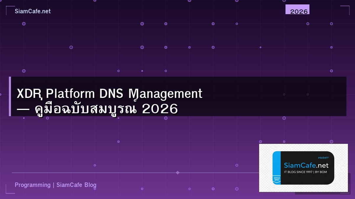 XDR Platform DNS Management — คู่มือฉบับสมบูรณ์ 2026 | SiamCafe Blog