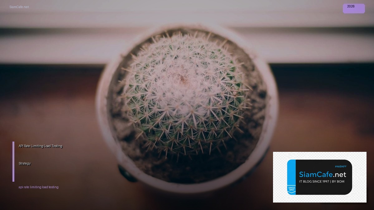 API Rate Limiting Load Testing Strategy — คู่มือฉบับสมบูรณ์ 2026 | SiamCafe Blog