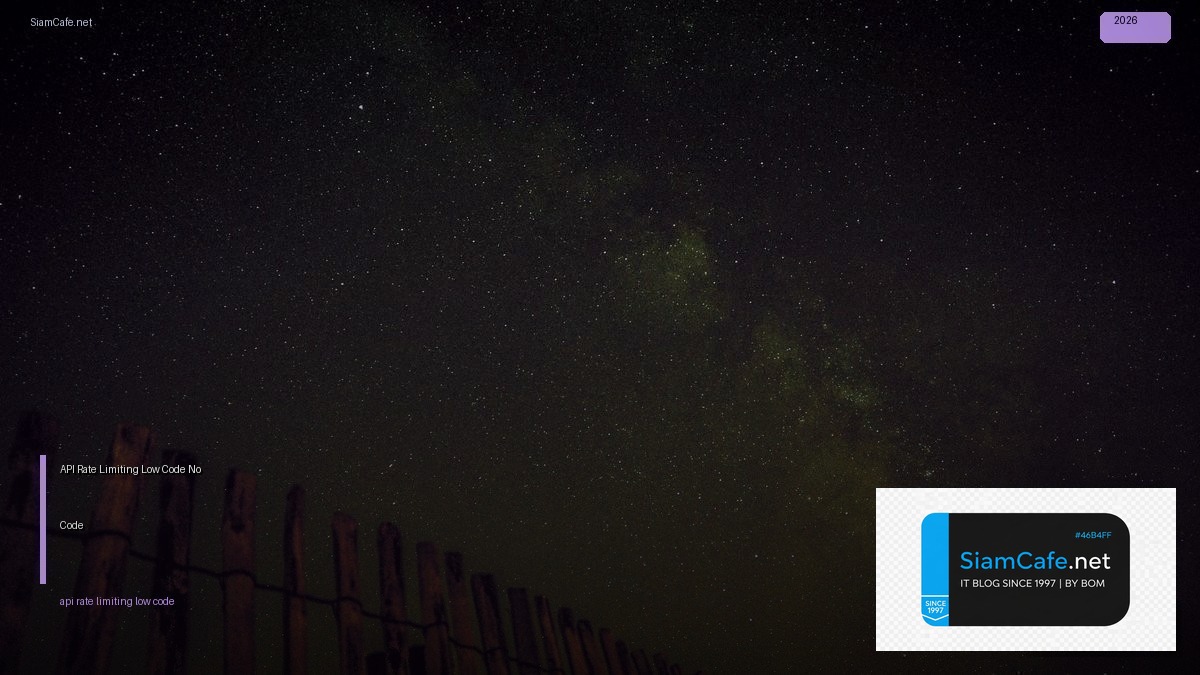 API Rate Limiting Low Code No Code — คู่มือฉบับสมบูรณ์ 2026 | SiamCafe Blog