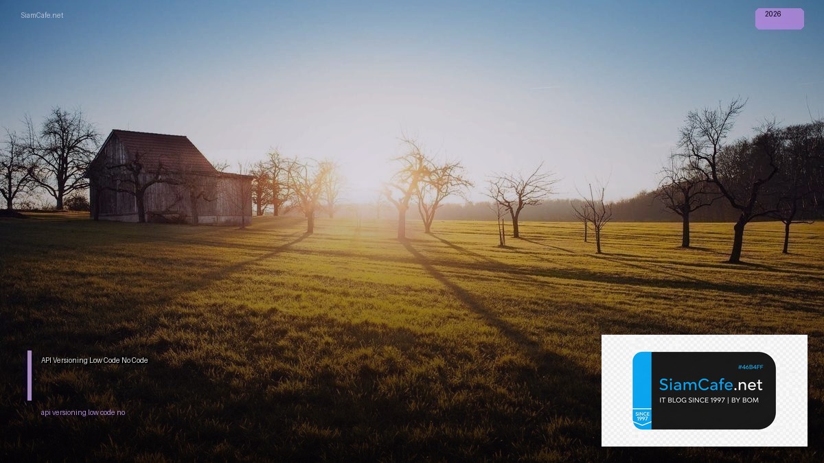 API Versioning Low Code No Code — คู่มือฉบับสมบูรณ์ 2026 | SiamCafe Blog