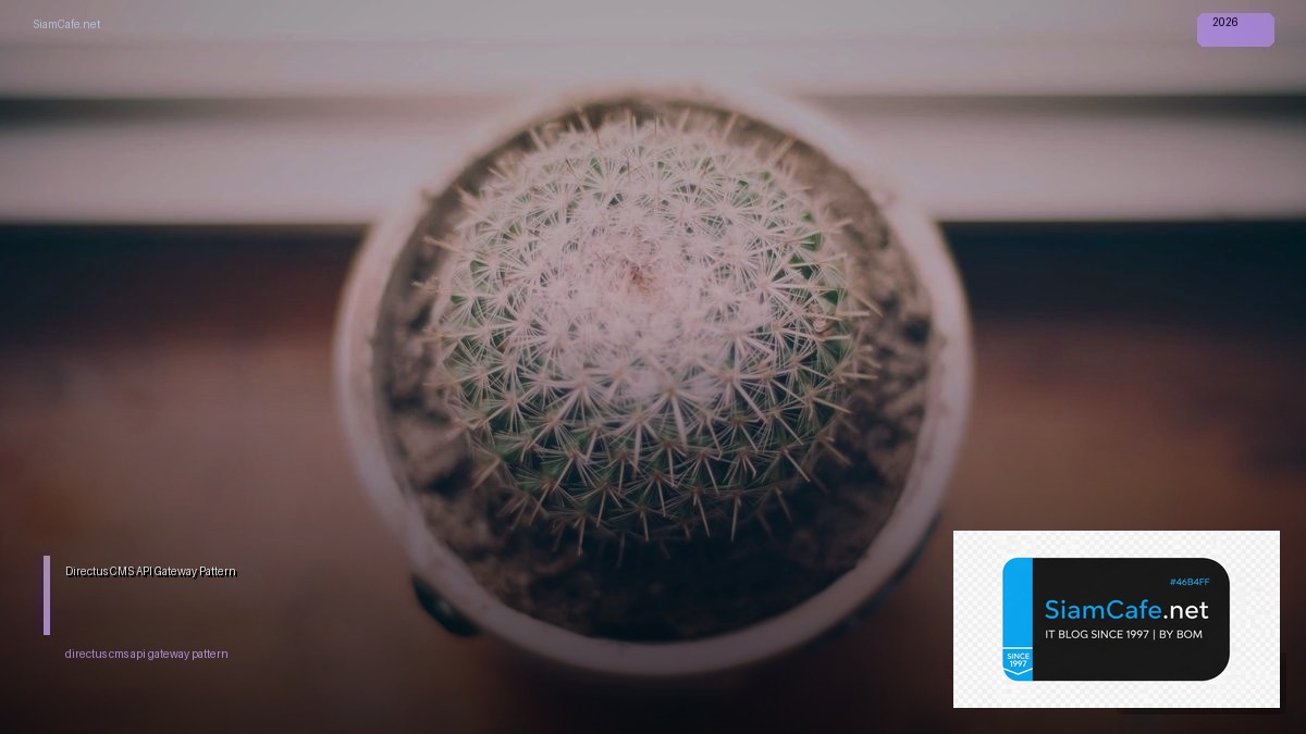 Directus CMS API Gateway Pattern — คู่มือฉบับสมบูรณ์ 2026 | SiamCafe Blog