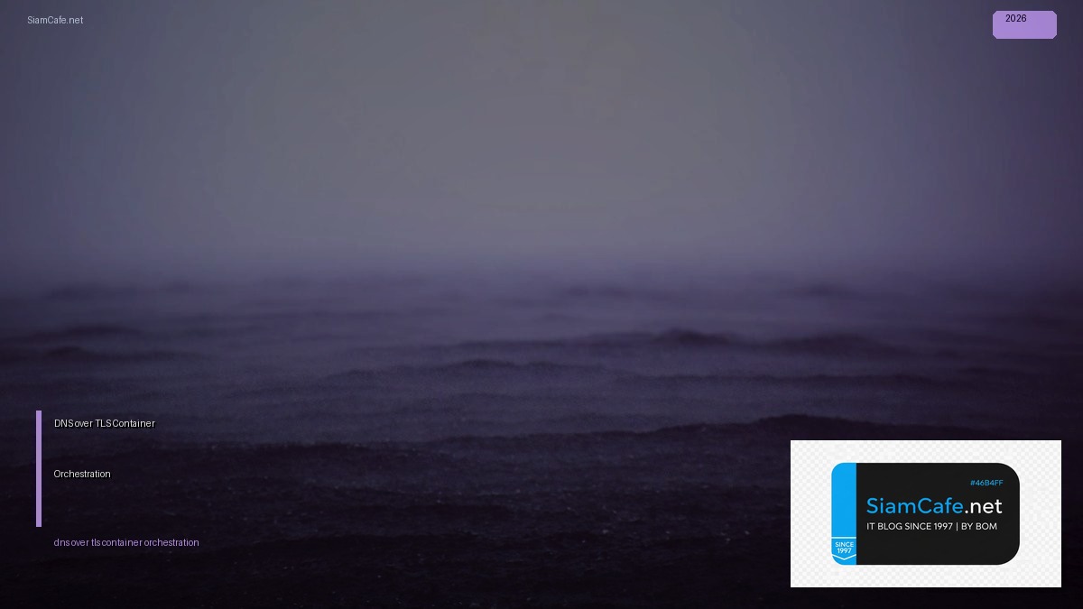 DNS over TLS Container Orchestration — คู่มือฉบับสมบูรณ์ 2026 | SiamCafe Blog
