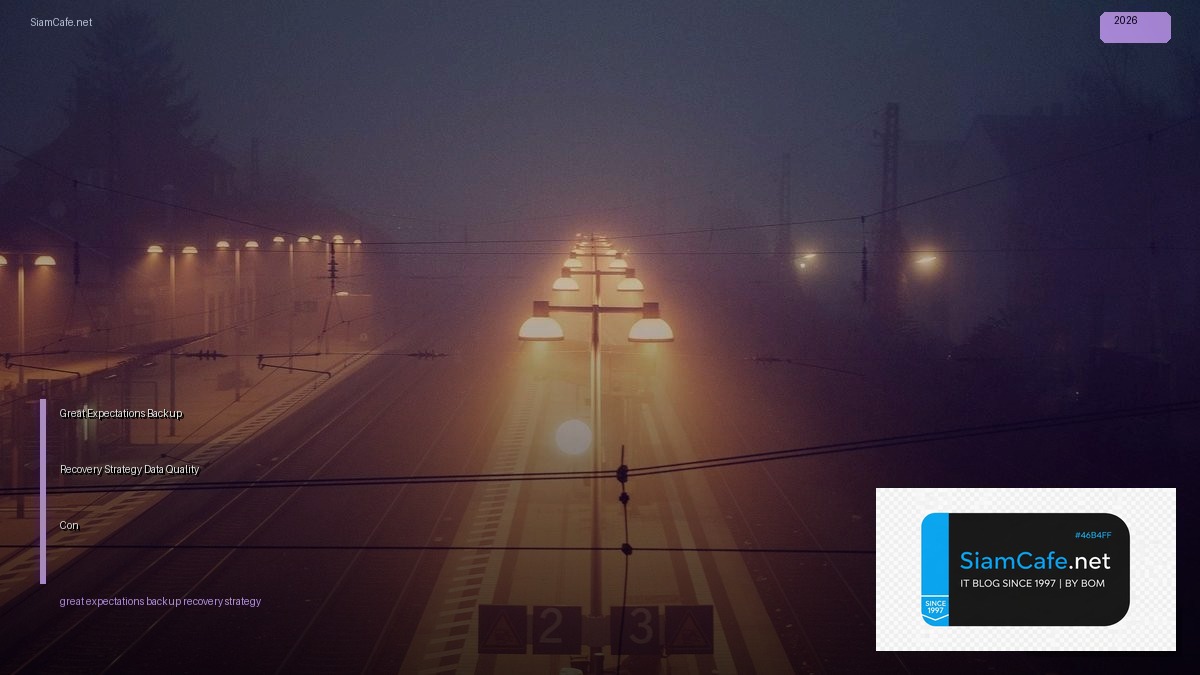 Great Expectations Backup Recovery Strategy — สำรองและกู้คืน Data Quality Configs | SiamCafe Blog