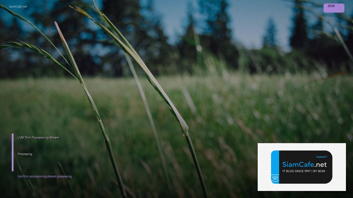 LVM Thin Provisioning Stream Processing — คู่มือฉบับสมบูรณ์ 2026 | SiamCafe Blog