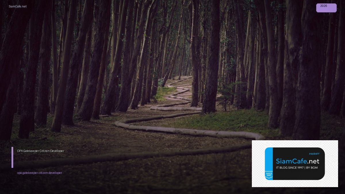 OPA Gatekeeper Citizen Developer | SiamCafe Blog