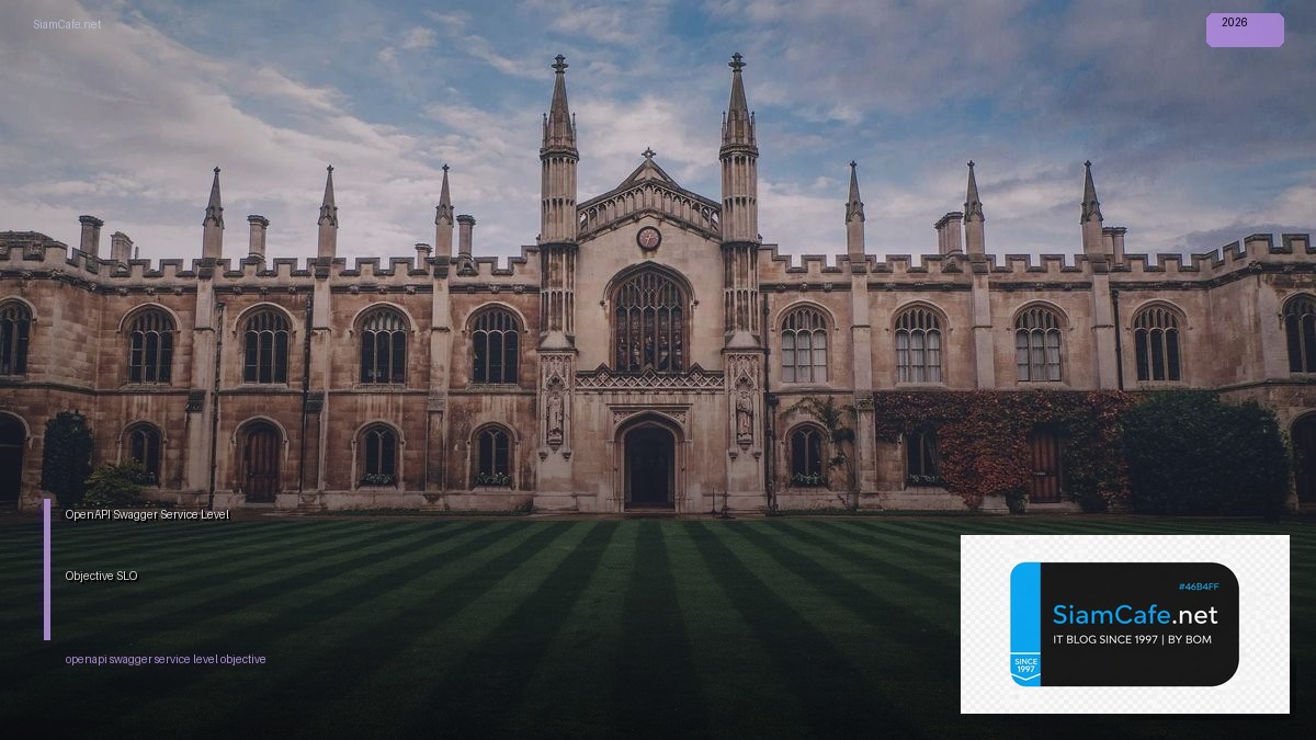 OpenAPI Swagger Service Level Objective SLO — คู่มือฉบับสมบูรณ์ 2026 | SiamCafe Blog
