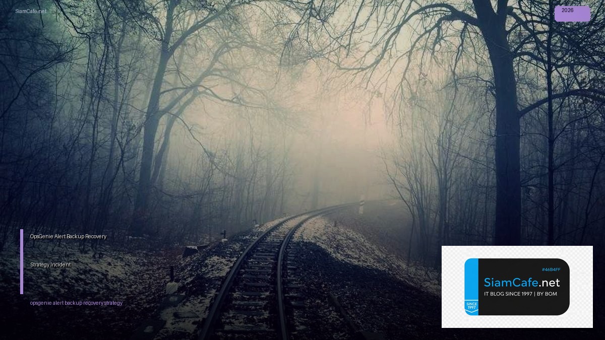 OpsGenie Alert Backup Recovery Strategy  จัดการ Incident และกู้คืนระบบอัตโนมัติ | SiamCafe Blog