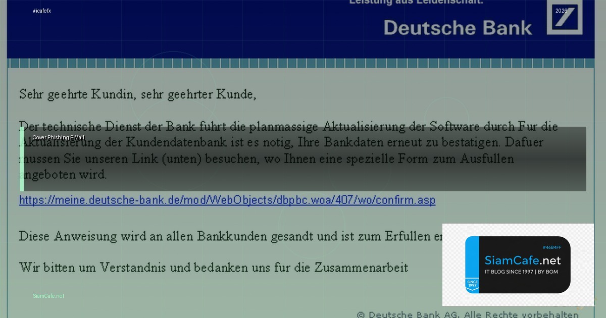 phishing e mail คือ — ทุกสิ่งที่ต้องรู้ในปี 2026 | SiamCafe Blog