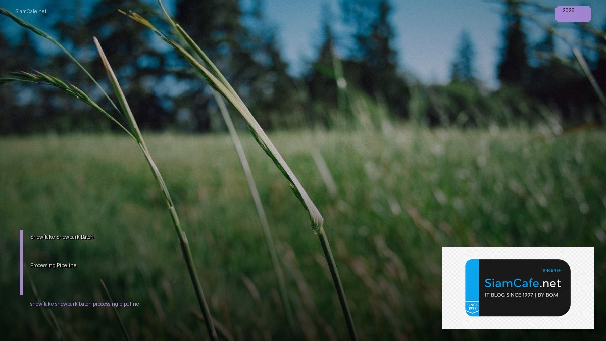 Snowflake Snowpark Batch Processing Pipeline — คู่มือฉบับสมบูรณ์ 2026 | SiamCafe Blog