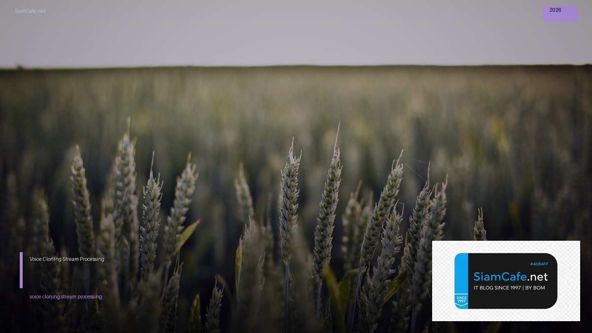 Voice Cloning Stream Processing — คู่มือฉบับสมบูรณ์ 2026 | SiamCafe Blog